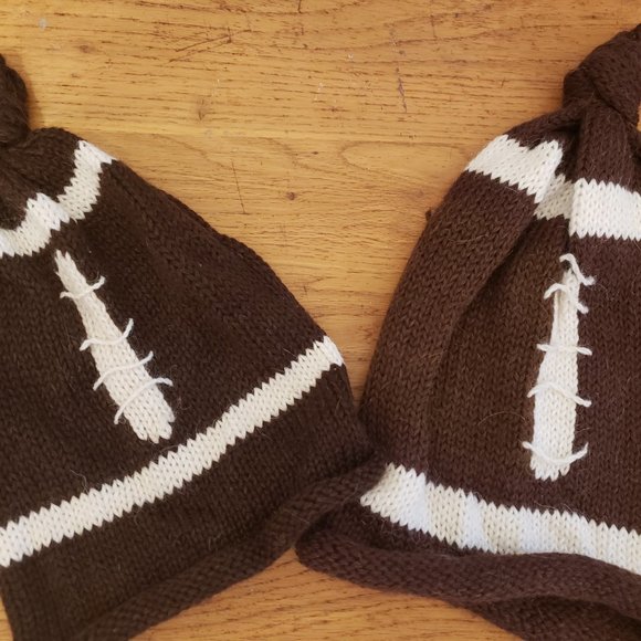 Football knitted ski cap set of three MOM DAD BABY NEW NEW alpaca fiber - Picture 6 of 6